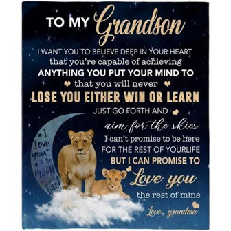 To My Grandson I Want You To Believe Deep In Your Heart Love Blankets Gift For Christmas, Home Decor - Thegiftio UK