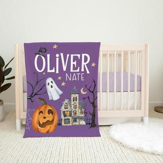 Halloween Blanket, Personalized Halloween Baby Blanket, Halloween Baby Blanket, Halloween Baby Gift - Thegiftio UK