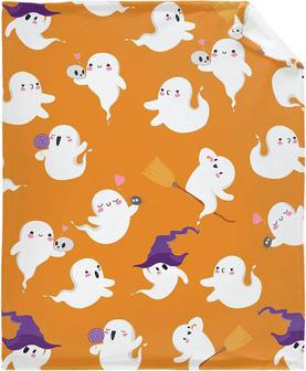 Halloween Ghosts Blanket Yellow Fleece Blanket Soft Lightweight Cozy in Home Bed Sofa Chairs Dorm All Season - Thegiftio UK