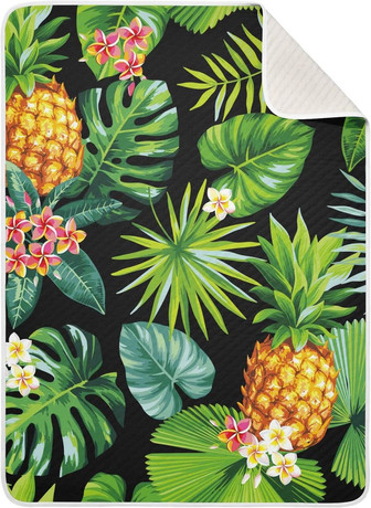 Hawaiian Pineapples Throw Blanket For All Season Use - Thegiftio