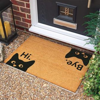 Hi Bye Cat Doormat, Welcome Door Mat - Thegiftio UK