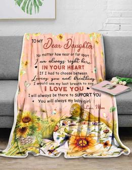Hippie To My Dear Daughter Blanket, No Matter How Near Or Far Apart, Gift For Daughter From Mom Birthday Gift Home Decor - Thegiftio UK