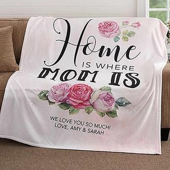 Home Is Where Mom Is Fleece Throw Blanket - Thegiftio UK