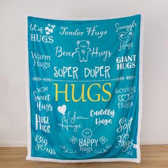 Hugs Blanket - Super Soft Blanket with Positive Energy Love Hope | Courage Healing Inspirational Blanket, Sympathy Gift for Patient - Thegiftio UK