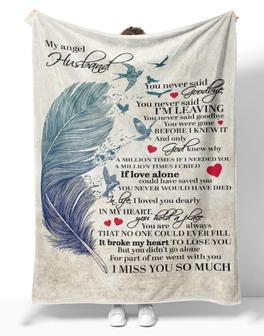 My Husband My Angel Bird Blanket, My Husband My Angel You Never Said Goodbye Memorial Blanket Gifts For Wife - Thegiftio UK