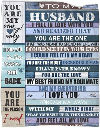 To My Husband Blanket from Wife Throw Letter Blankets for Couch Sofa Bed - Thegiftio UK