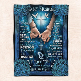 To My Husband Couple Rings Fleece Blanket Family Gift Home Decor Bedding Couch Sofa Soft And Comfy Cozy - Thegiftio UK