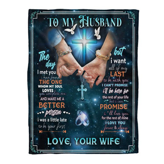 To My Husband I Love You Forever & Always Fleece Blanket Gift For Husband And Lovers Gift For Christmas - Thegiftio UK