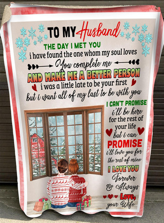 To My Husband I Love You Forever & Always Window Fleece Blanket Gift For Husband Gift For Christmas - Thegiftio UK