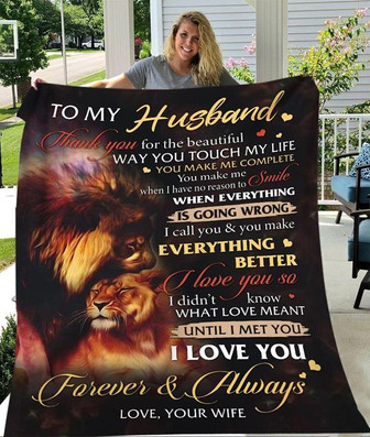 To My Husband Thank You For The Beautiful Way You Touch My Life Gift From Wife Fleece Blanket - Thegiftio UK