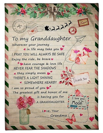 I'm So Proud Of You Letter To My Granddaughter Fleece Blanket, Gift For Granddaughter From Grandma Birthday Gift - Thegiftio