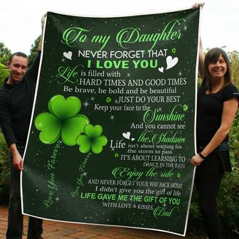 Irish Dad To My Daughter Fleece Blanket | St Patrick's Day Gifts | Gift For Daughter Gift For Christmas - Thegiftio UK