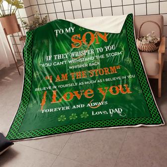Irish Dad To My Son Fleece Blanket | St Patrick's Day Gifts | Gift For Son Gift For Christmas, Home Decor - Thegiftio UK