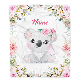 Koala Blanket For Newborns Nursery Daughter Granddaughter Niece Birthday Christmas Customized Fleece Blanket - Thegiftio