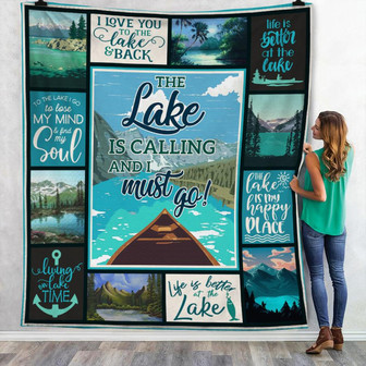 The Lake Is Calling Fleece Blanket Throw Blanket Christmas Throw Blanket - Thegiftio UK