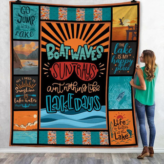 Lake Day Sun Rays Fleece Blanket Throw Blanket Christmas Throw Blanket - Thegiftio UK