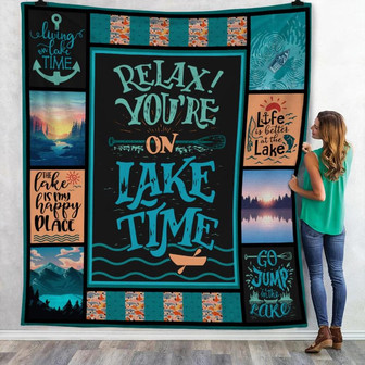 Lake Time Fleece Blanket Throw Blanket Christmas Throw Blanket - Thegiftio UK