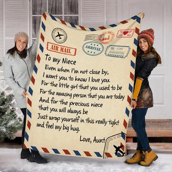 Letter Air Mail To My Niece Blanket, Letter Blanket, Special Gift, Birthday Gift. Gift For Christmas - Thegiftio UK