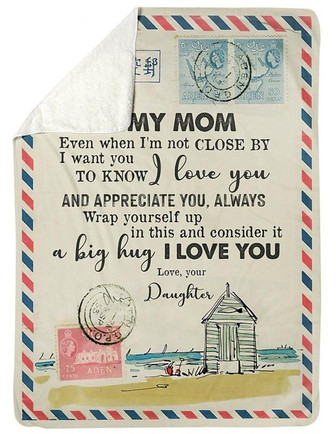Letter To My Mom I Love You - Gift For Mom - Fleece Blanket Daughter's Gifts For Mom Birthday Gift Home Decor - Thegiftio