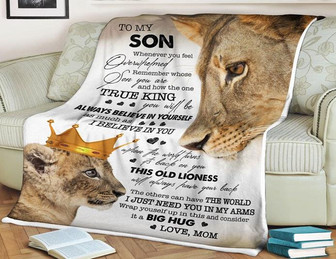 Lion Blanket To My Son You Will Be Always Believe In Yourself As Much As I Believe In You,Gift For Son Family Home Decor - Thegiftio UK