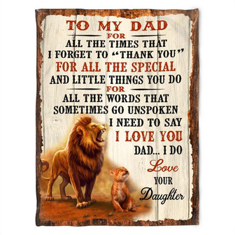 Lion To My Dad, I Need To Say I Love You,Fleece Blanket Gift For Father Family Home Decor Bedding Couch Sofa Soft - Thegiftio UK