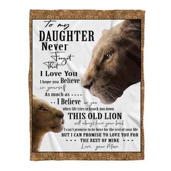 Lion To My Daughter I Love You Blanket Gift for Daughter From Mom Family Gift Home Decor Bedding Couch Sofa Soft - Thegiftio UK
