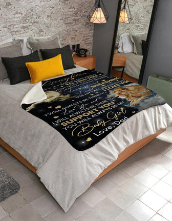 Lion To My Daughter Sometimes Its Hard To Find-Dad Fleece Blanket Gift For Daughter From Dad Home Decor Bedding Couch - Thegiftio UK