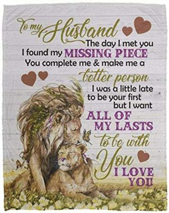 Lion To My Husband, To Be With You,Fleece Blanket,Gift For Husband Home Decor Bedding Couch Sofa Soft And Comfy Cozy - Thegiftio UK