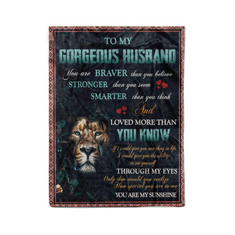 Lion To My Husband You Are My Sunshine,Soft Blanket, Fleece Blanket,Gift For Husband Home Decor Bedding Couch Sofa Soft - Thegiftio UK