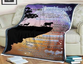 Lion Moon Blanket To My Granddaughter Life Is Full Of Good And Hard Times Always Be My Baby Girl,Gift - Thegiftio UK