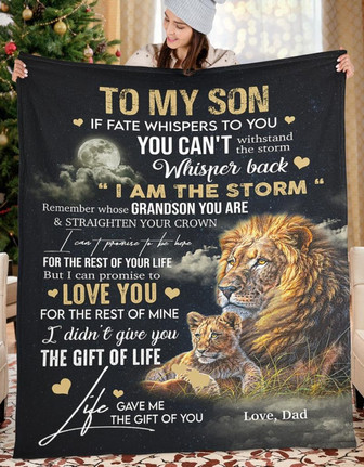 Lion To My Son Life Gave Me The Gift Of You Blanket Gift For Son From Dad Birthday Gift Home Decor Bedding Couch - Thegiftio UK