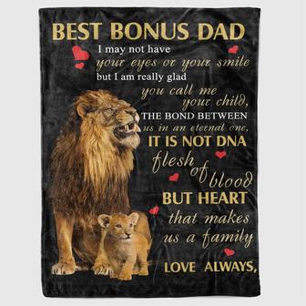  Lion to My Stepdad Blanket Best Bonus Dad Blanket Gifts for Stepdad from Son Daughter Family Blanket - Thegiftio UK