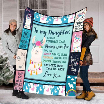 Llama Blanket To My Daughter Blanket, Blanket For Daughter, Fleece Blanket Lightweight Soft, Blanket - Thegiftio