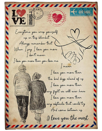 Love Air Mail To My Wife - Everytime You Wrap Yourself Up In Fleece Blanket Gift For Wife From Husbnad Birthday Gift - Thegiftio UK