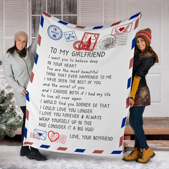 Love Mail To My Girlfriend You Are The Most Beautiful Thing That Ever Happend To Me Gift From Boyfriend Fleece Blanket - Thegiftio UK