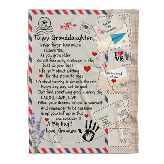 Love Mail To My Granddaughter Never Forget How Much I Love You A Big Hug Gift From Grandma Fleece Blanket - Thegiftio UK