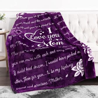 I Love You Mom Blanket -Mom Blanket Printed Throw Blanket - Thegiftio UK