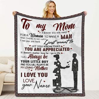 I Love You Mom Blanket From Son Personalized Mom Blanket Custom Blanket With Saying Gifts For Mom - Thegiftio UK