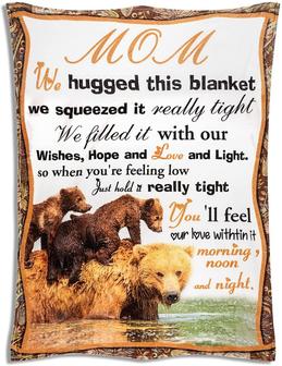 I Love You Mom Blanket - Flannel Blanket to My Mom from Daughter Son - Bear Blanket Gifts for Mother, Mom, New Mom - Thegiftio UK