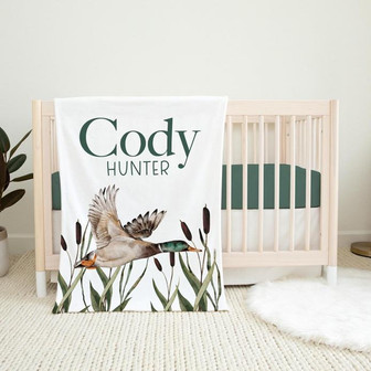 Mallard Duck Blanket, Personalized Duck Baby Blanket, Waterfowl Baby Blanket - Thegiftio UK