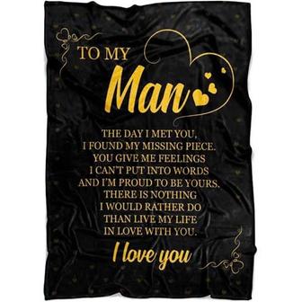To My Man I Love You Fleece Blanket Gift For Husband Home Decor Bedding Couch Sofa Soft and Comfy Cozy - Thegiftio UK