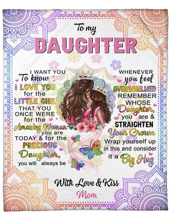 Mandala To My Daughter I Want You To Know I Love You Blanket Gift For Daughter From Mom Birthday Gift Home Decor - Thegiftio UK