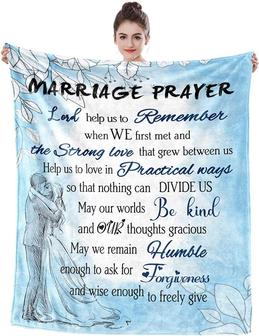 Marriage Prayer Gifts Blanket Wedding Engagement for Couples Her Him Newly Engaged Throw Blanket Valentines Anniversary - Thegiftio UK