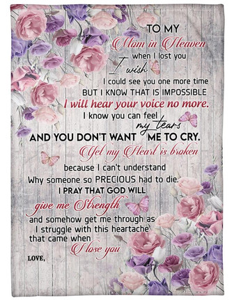 Memorial To My Mom in Heaven Fleece Blanket, I will hear your voice no more Blanket Home Decor Bedding Couch Sofa Soft - Thegiftio UK