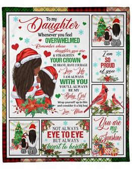 Merry Christmas To My Daughter You'll Always Be My Baby Girl Fleece Blanket Gift From Mom To Daughter Gift For Christmas - Thegiftio UK