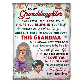 Merry Christmas To My Granddaughter You Will Always Be My Baby Girl Fleece Blanket Gift From Grandma Home Decor - Thegiftio UK