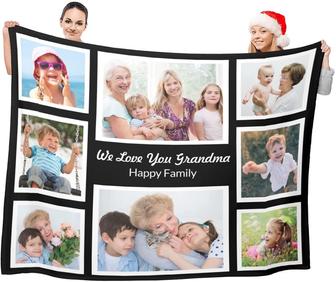 Mom Birthday Gifts, Personalized Mom Gifts, Customizable Gifts for Mom, Custom Throw Blanket, Personalized Blankets with My Own Photos Names, Gifts for Mom,Grandma,Christmas - Thegiftio UK