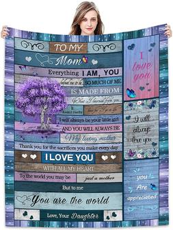 To My Mom Blanket from Daughter Son | I Love You Mom Inspirational Letter Printed on Throw Blankets - Thegiftio UK