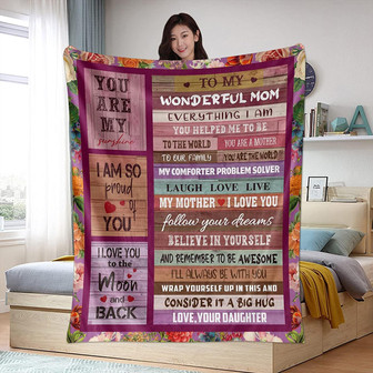 Mom Blanket Gifts from Daughters, Wonderful Mom Gifts from Daughter, Mom Throw Blanket - Thegiftio UK