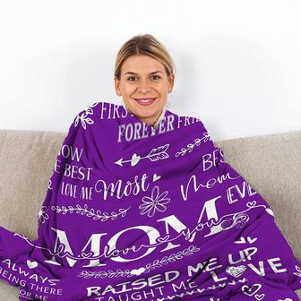 Mom Blanket, I Love You Mom Blanket Gifts for Mom, Mom Blanket Gifts from Daughter Son for Mother’s Day, Purple Blanket for Mom - Thegiftio UK